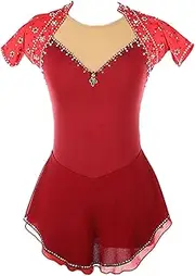 [Zagitova] Ice Figure Skating Dress for Girls Open Back Gradient Women Competition Dance Clothing with Shiny Rhinestone