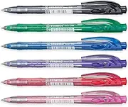 STABILO liner - Retractable Ballpoint Pen - Fine - Pack of 6 (Multicolor)