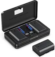 LP-E6 Battery Charger for Canon EOS 5D Mark II, EOS 5D Mark III, EOS 60D, EOS 60Da, EOS 6D, EOS 70D, EOS 7D, EOS 7D Mark II, Battery Charger with Card Reader, Designed with LCD Display