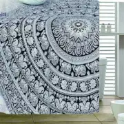 Neat Black White Pattern 3D Shower Curtain Waterproof Fabric Bathroom Decoration
