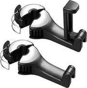 2 in 1 Car Seat Hooks for Purses and Bags with Phone Holder，Automative Headrest Purse Handbag Holder Hangers Organizers,Falling Resistance, Quietness and Universal Fit