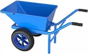 GUAWJRZDP Wheelbarrow, Garden Cart, Wagon with Handbrake, 2 Wheels Cart Heavy Duty, Pneumatic Tire, Dump Cart, Garden Wheelbarrow Cart, for Lawn, Gardening, Blue(Without handbrake)