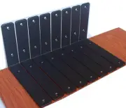 8 Pack - L 8" x H 6" x W1.5, 5mm Thick Black L Shelf Bracket, Iron Shelf Brac...