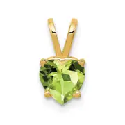14K Yellow Gold 6mm Heart Peridot pendant