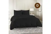 Double Size Black Color 1000TC 100% Cotton Quilt Doona Duvet Cover Pillowcase Set