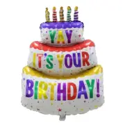Birthday Party Decoration Foil Large Standing Three Layer Birthday Cake Balloons