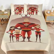 v2829 Bed Sheets Bedding The Incredibles Cartoon Bedding Sets Ultra Soft Skin-Friendly Duvet Cover 3 Piece, Cute Comforter Cover Bed Set for Boys Gir