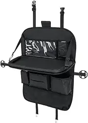 Back of Seat Car Organizer | Automotive Interior Storage Seat Back Organizer with Foldable Table - Road Trip Accessories for Book, Sundries, Notebooks, Snacks