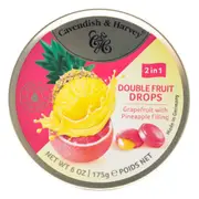 Cavendish & Harvey Double Fruit Drops 2 in 1 Grapefruit with Pineapple Filling 175g