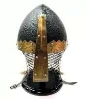 Viking Antique Black Amour Medieval Norman Iron and Brass Chainmail Wearable