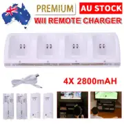 For WII Remote Controller 4 Rechargeable Batteries Charger Charging Dock Station