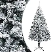VRAXO Artificial Christmas Tree with Flocked Snow Green 240 cm PVC -12.14KG,320966