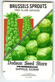 Dodson Seed Store Brussels Sprouts Packet EMPTY Envelope Vintage Danville ILL