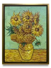 NY Art- Van Gogh style Flower Pot Original Oil Painting on Canvas 12x16 Framed