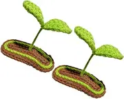 Kisangel Sprout Hair Clips 2 Pack Knitted Plant Clips Stylish Teen Girls Hair Accessory