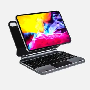 doqo 巧控磁吸式 2021 iPad mini 6 (8.3 吋) 鍵盤保護殼 – 繁體, 太空灰