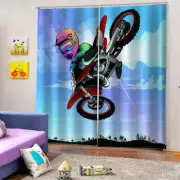 Handsome and dangerous motorcyclistPrinting 3D Blockout Curtains Fabric Window