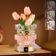 Tulip Table Lamp, 3 Colors Dimmable Artificial Flowers Night MF Tulip-Pink