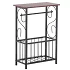 Coffee Side Table w/ Magazine Rack Paper Towel Holder Livingroom Bathroom Indoor