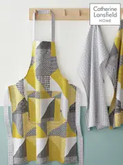 Catherine Lansfield Yellow Larsson Geo 100% Cotton Apron (A74035) | $23