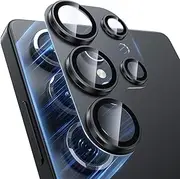 WSKEN for Samsung Galaxy S25 Ultra Camera Lens Protector, [Military Grade Shatterproof] [Strong Adsorption] Matte Alloy Metal Ring Glass Camera Screen Protector for Galaxy S25 Ultra,Black