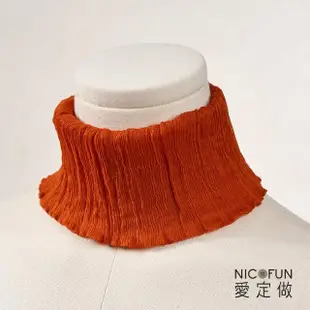 【NicoFun 愛定做】100%Silk真絲 流行色彩百搭圍脖(100%桑蠶絲 領巾 圍巾 圍脖 髮帶 皺褶絲巾)