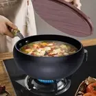 Iron Wok Small Non Coated Multipurpose Nonstick Flat Bottom with Wooden Lid