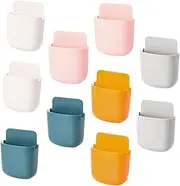 Levemolo 10pcs Punch Wall Mounted Storage Box for Remote Controls Phones Accessories Space Saving Organizer Grey Easy Installation Design