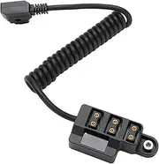 D Tap Splitter Cable, D Tap Male to 3 Port Female Splitter Power Cable with LED Digital Display, for V Mount Camera Battery, for LCD Monitor, LED Video Light