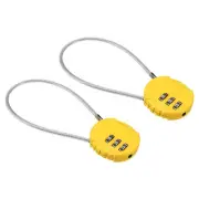 Small Combination Lock 7.8 Inch, 2 Pack 3 Digit Padlock for Gym Locker, Yellow