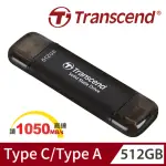 【TRANSCEND 創見】ESD310C 512GB USB3.2 雙介面固態行動碟-太空黑(TS512GESD310C)