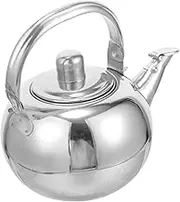 HOLIDYOYO Stainless Steel Teapot with Strainer Thickened Design for Loose Leaf Flower Tea Elegant Kitchen Accessory for Daily Brewing Stylish Tabletop Decor