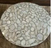 White Agate Table Tops, Handmade Furniture, Agate Gemstone Counter Desk Table De