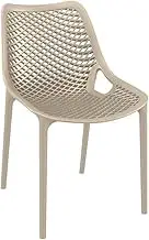Siesta Exclusive Air Chair, Taupe, Contemporary Style, Armless, Solid Back, Stackable, UV Stabilised Polypropylene, Glass Fibre Reinforced Legs, Suitable for Indoor & Outdoor Commercial Use