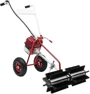 [GMSLuu] 37.7cc 2.3HP Hand Held Sweeper, Lawn Sweeper Gas Handheld Sweeper Artificial Grass Brush Gasoline Powered Broom for Artificial Turf, Factories