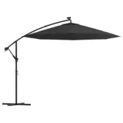 LED Lights Outdoor Garden Umbrella Pool Patio Sun Shade Cantilever Parasol Steel