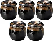 Set of 5 with Tenmoku Mini Trap Point Cut, 2.6 x 2.6 inches (6.5 x 6.7 cm), 47.2 fl oz (120 cc) | Kamame