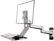 Adjustable Arm Desk Mount Silver Wall Mount Double Arm with Regular Tray Monitor Stand Collapsible 90° Monitor Arm Desk Mount