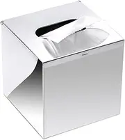 (Stainless Steel Polished) - Sumnacon Stainless Steel Tissue Box Holder, Wall Mounted Square Pumping Paper Case Dispenser Desk Organiser for Bathroom Vanity Countertops Office Hotel Car