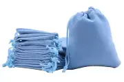 50pcs Small Sky Blue Drawstrings Velvet Gift Bags Velvet Jewelry Pouches for ...