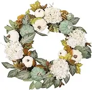 Autumn Harvest Wreath,Artificial Fall Maples Leaves Wreath - Autumn Farmhouse Wreath for Fireplace, Front Door