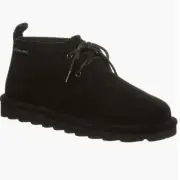 NEW NIB Bearpaw Skye Genuine Shearling Lined Suede Chukka Boots Black 10
