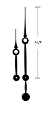Number 8 Hand Set, 9-1/4" Sword Hands , Wall Clock
