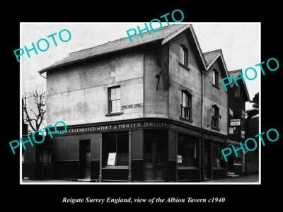 OLD 8x6 HISTORIC PHOTO REIGATE SURREY ENGLAND THE ALBION TAVERN c1940