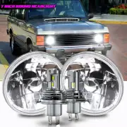 Fit 1970-1995 Land Rover Range Rover Classic DOT 7" Round Black LED Headlights (for: MG)