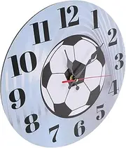 WHAMVOX Silent Round Football Wall Clock Modern Office Home Decor Clock Sport Theme Design