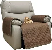 [Eismodra] Waterproof Recliner Chair Covers for Reclining Couch Slipcovers Seat Cushion,Anti-Slip Sofa Cover for Dogs Pets Furniture Protector Washable,Brown Set (3 Pieces)