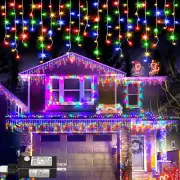 Luces navideñas para exteriores: 33 pies, 400 luces LED tipo carámbano