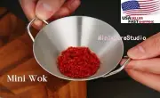 Dollhouse Miniature Stainless Steel Frying Wok Real Mini Cooking Tiny Food Toy