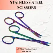 Stainless Steel Unisex Pair of STR CRV Scissors for Eyebrow Beard Nails Trimming
